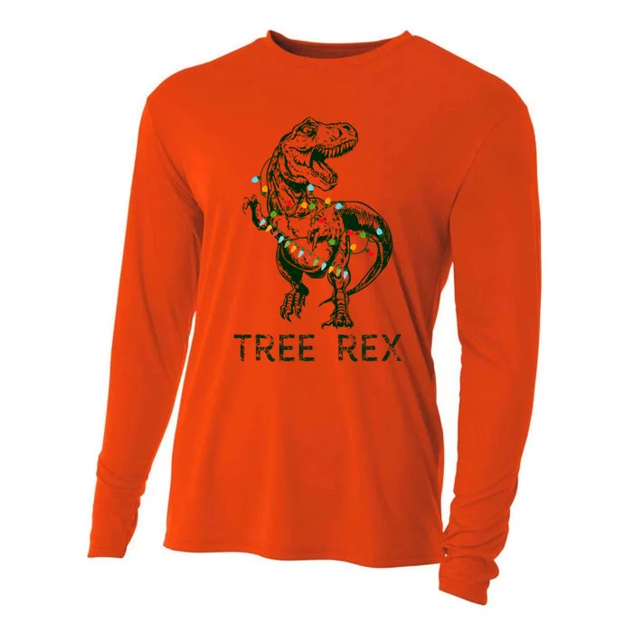 Christmas Dinosaur Tree Rex Pajamas Meaningful Gift Cooling Performance Long Sleeve Crew