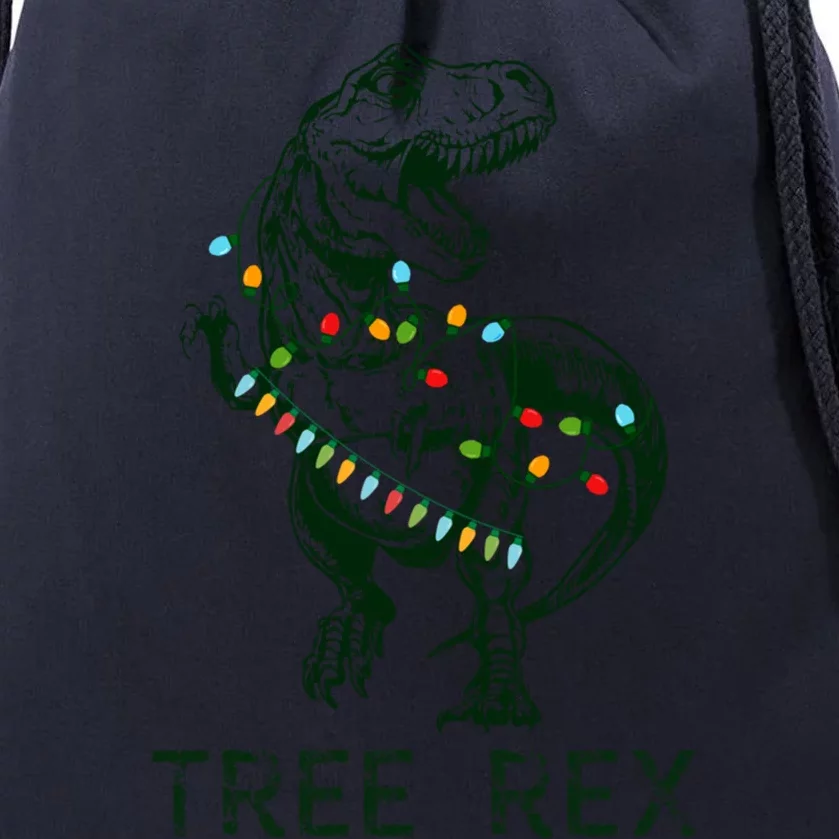 Christmas Dinosaur Tree Rex Pajamas Meaningful Gift Drawstring Bag