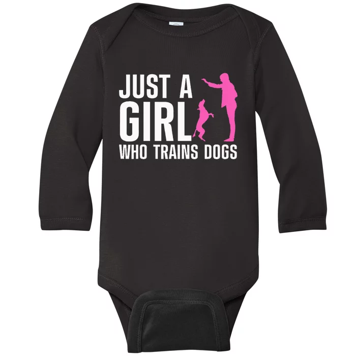 Cute Dog Trainer Training Dog Lover Owner Baby Long Sleeve Bodysuit