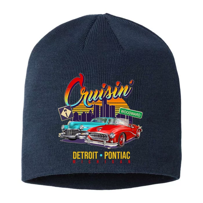 Cruisin Detroit To Pontiac Clasic Cars 8 1/2in Sustainable Knit Beanie