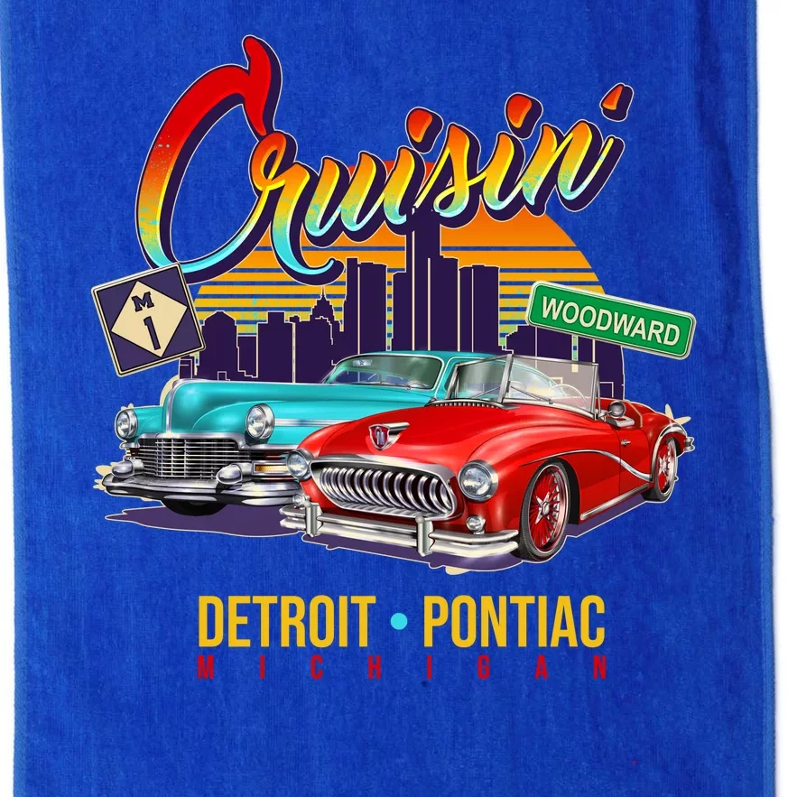 Cruisin Detroit To Pontiac Clasic Cars Platinum Collection Golf Towel