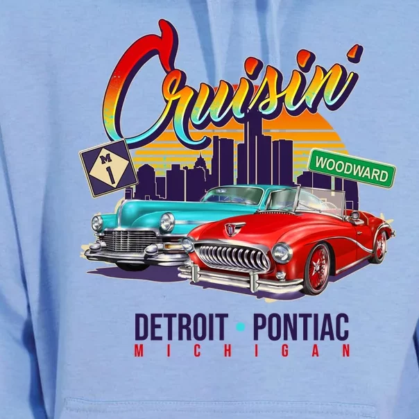 Cruisin Detroit To Pontiac Clasic Cars Unisex Surf Hoodie