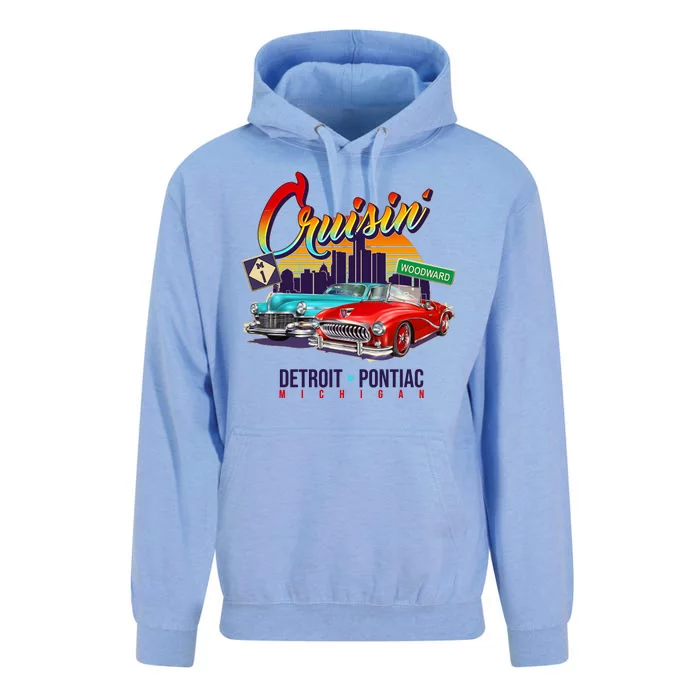 Cruisin Detroit To Pontiac Clasic Cars Unisex Surf Hoodie