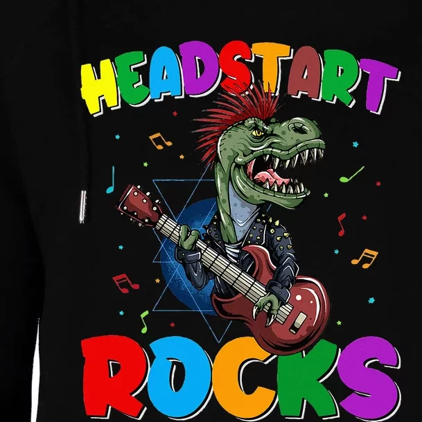 Cool Dinosaur Trex Headstart Rocks Back To School Gift Womens Funnel Neck Pullover Hood