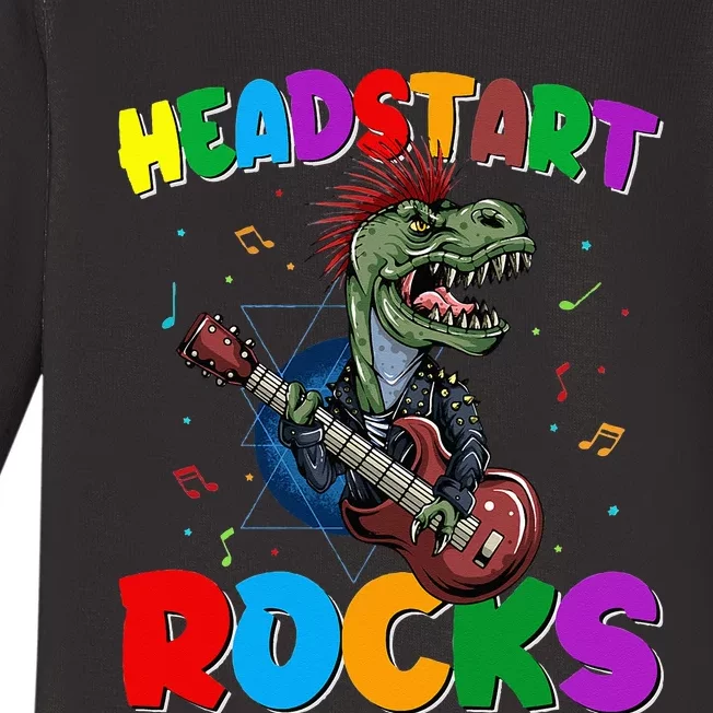 Cool Dinosaur Trex Headstart Rocks Back To School Gift Baby Long Sleeve Bodysuit