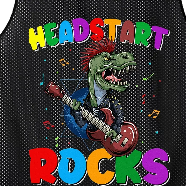 Cool Dinosaur Trex Headstart Rocks Back To School Gift Mesh Reversible Basketball Jersey Tank