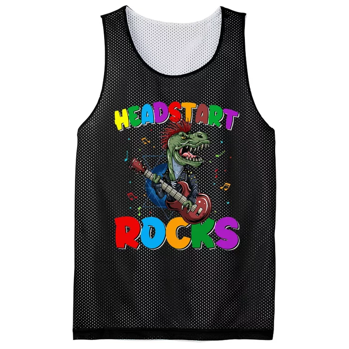 Cool Dinosaur Trex Headstart Rocks Back To School Gift Mesh Reversible Basketball Jersey Tank