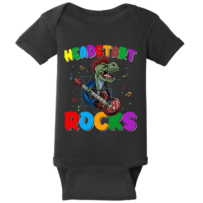 Cool Dinosaur Trex Headstart Rocks Back To School Gift Baby Bodysuit