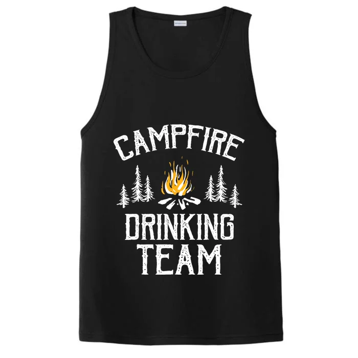 Campfire Drinking Team Camping Lovers Camper Performance Tank