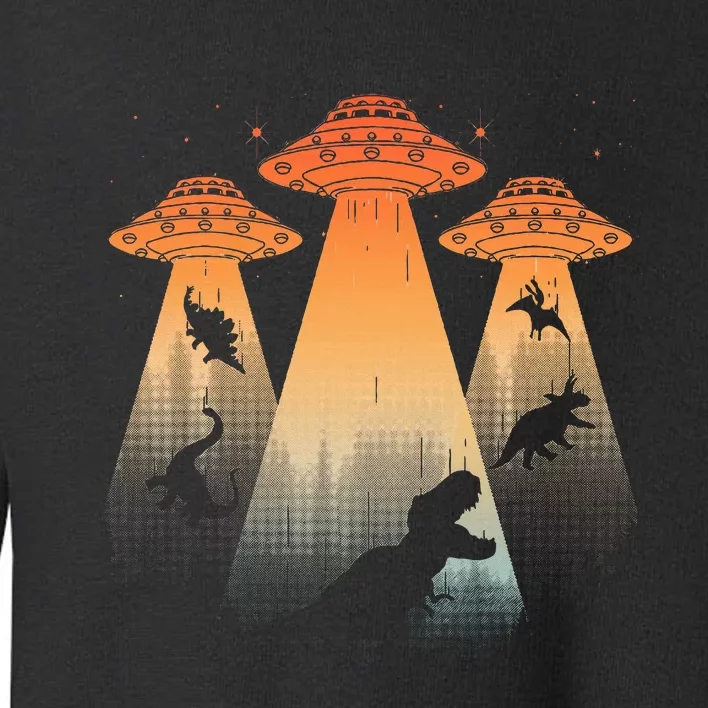 Cool Dinosaur Ufo Alien Abduction Dinosaur Toddler Sweatshirt