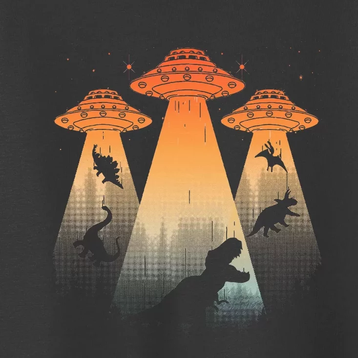 Cool Dinosaur Ufo Alien Abduction Dinosaur Toddler T-Shirt