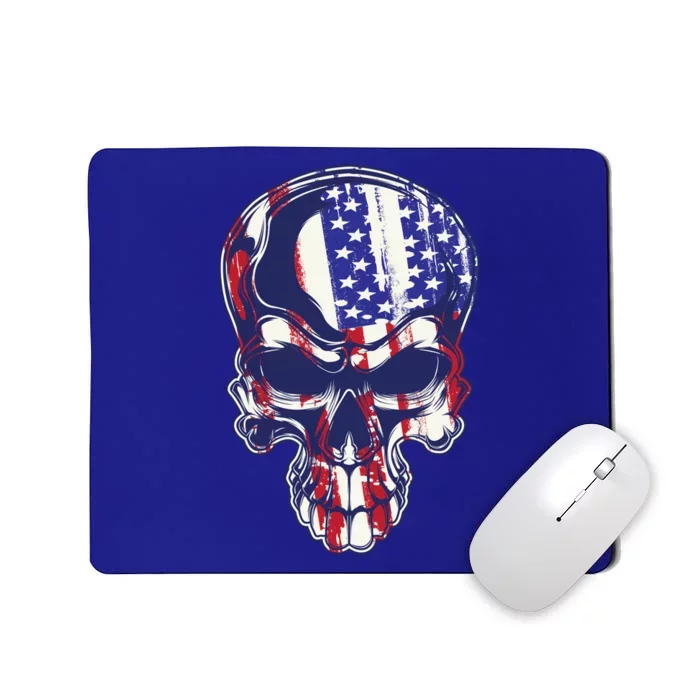 Cute Dainty Usa Flag 4th Of July Skull Gift Meaningful Gift Mousepad