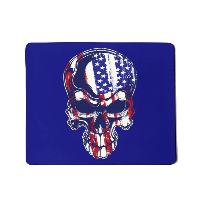 Cute Dainty Usa Flag 4th Of July Skull Gift Meaningful Gift Mousepad