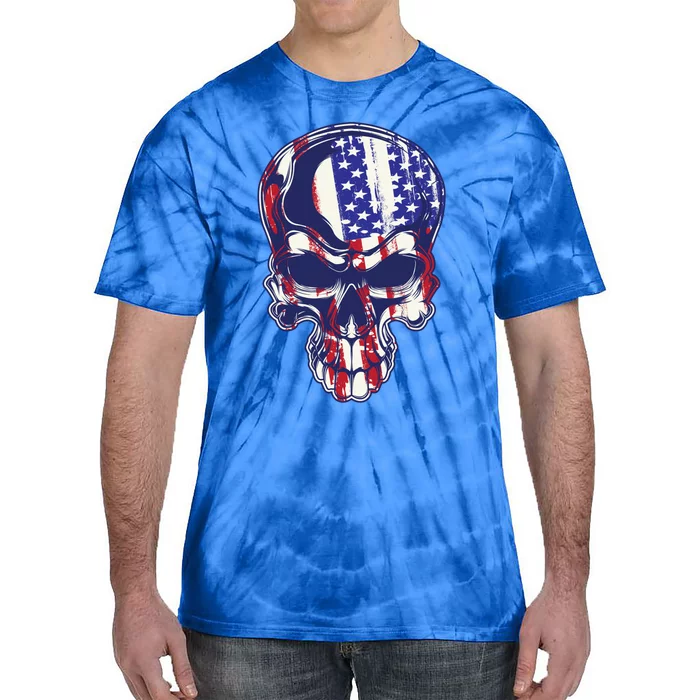 Cute Dainty Usa Flag 4th Of July Skull Gift Meaningful Gift Tie-Dye T-Shirt