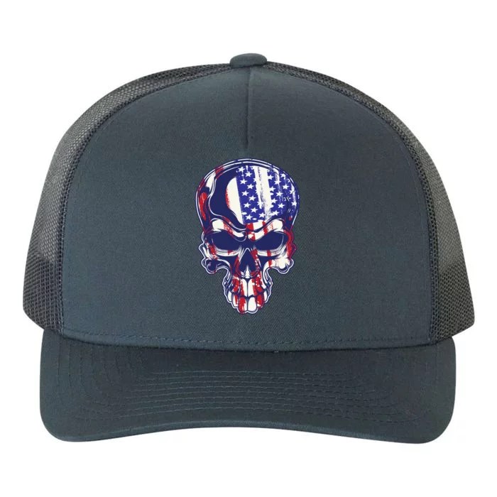 Cute Dainty Usa Flag 4th Of July Skull Gift Meaningful Gift Yupoong Adult 5-Panel Trucker Hat