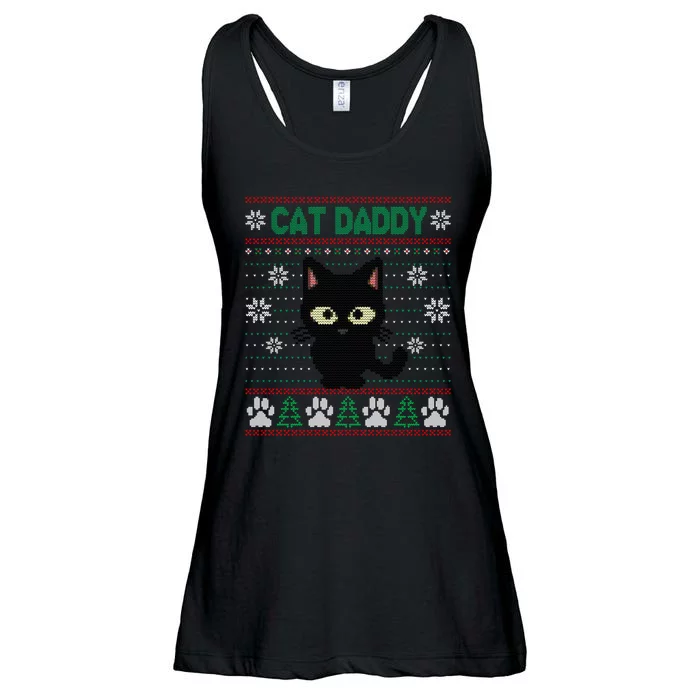 Cat Daddy Ugly Christmas Sweater Pajama Funny Kitty Cat Lover Xmas Gift Ladies Essential Flowy Tank