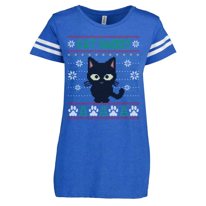 Cat Daddy Ugly Christmas Sweater Pajama Funny Kitty Cat Lover Xmas Gift Enza Ladies Jersey Football T-Shirt