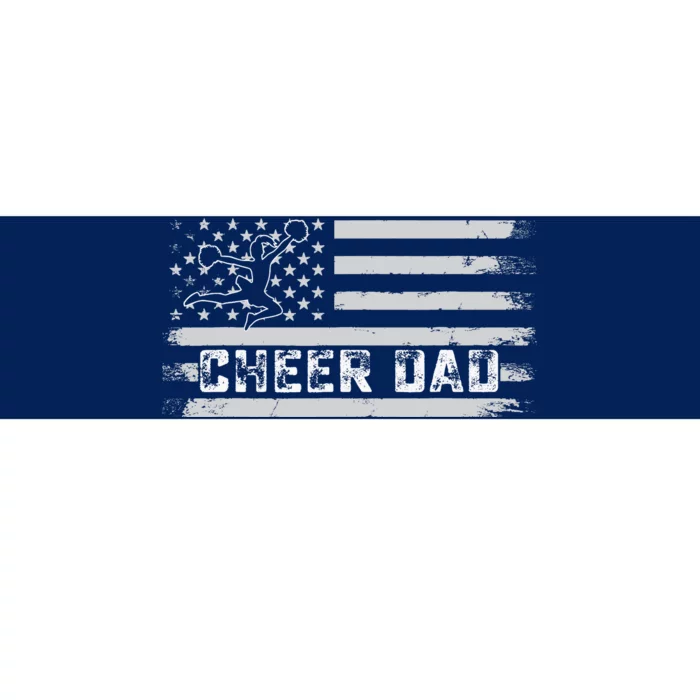 Cheer Dad Usa Flag Vintage Father Cheerleader Squad Tees Bumper Sticker