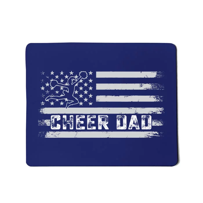 Cheer Dad Usa Flag Vintage Father Cheerleader Squad Tees Mousepad