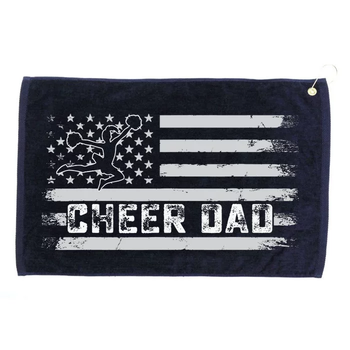 Cheer Dad Usa Flag Vintage Father Cheerleader Squad Tees Grommeted Golf Towel