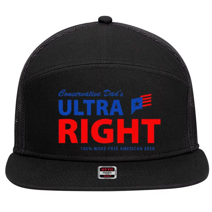 Conservative Dad's Ultra Right 100 Work Free American Beer 7 Panel Mesh Trucker Snapback Hat