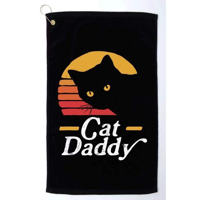 Cat Daddy Vintage Eighties Style Cat Retro Distressed Platinum Collection Golf Towel