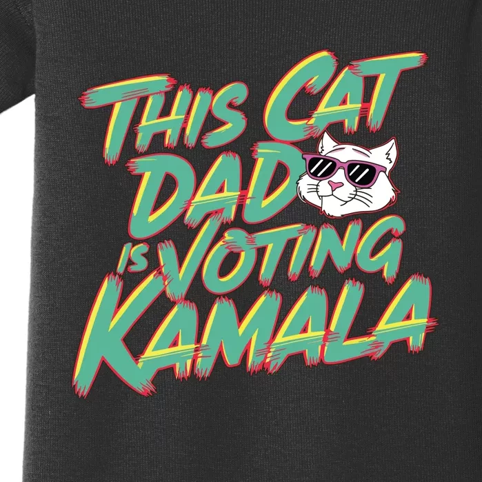 Cat Dad Voting Kamala Harris For President 2024 Vote Blue Baby Bodysuit