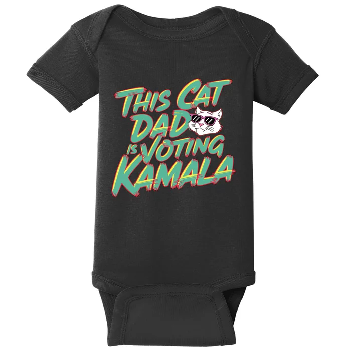 Cat Dad Voting Kamala Harris For President 2024 Vote Blue Baby Bodysuit