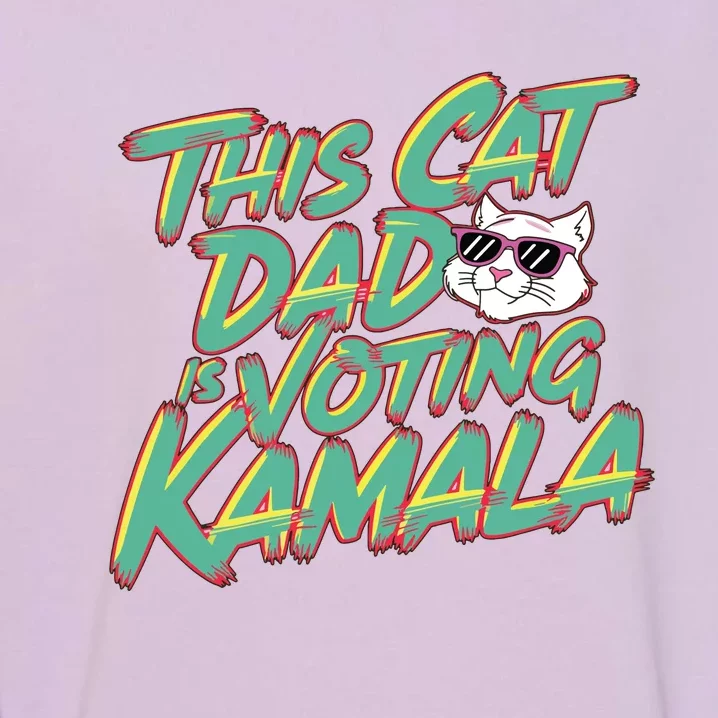 Cat Dad Voting Kamala Harris For President 2024 Vote Blue Garment-Dyed Sweatshirt