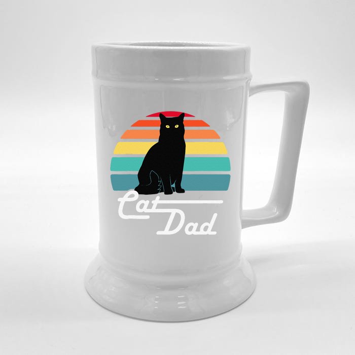 Cat Dad Vintage Style Cat Lover Gift Front & Back Beer Stein