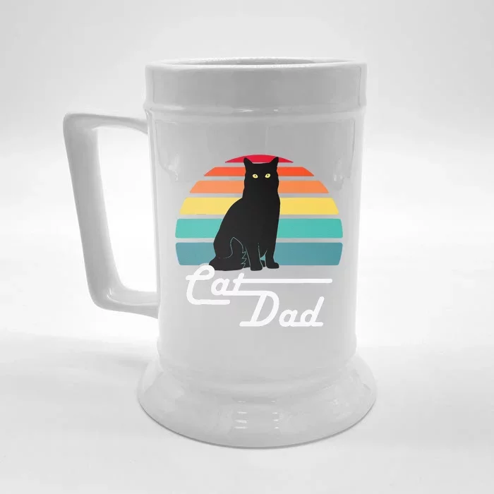 Cat Dad Vintage Style Cat Lover Gift Front & Back Beer Stein