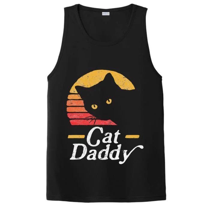 Cat Daddy Vintage Eighties Style Cat Retro Distressed Performance Tank