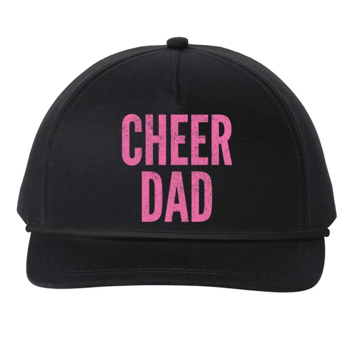 Cheer Dad Vintage Retro Cheerleading Matching Parents Pink Gift Snapback Five-Panel Rope Hat