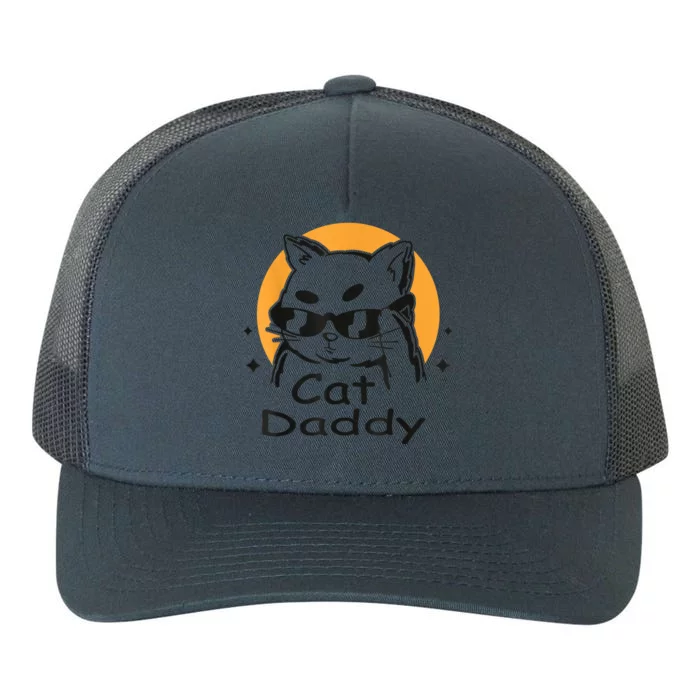 Cat Daddy Vintage Eighties Style Cat Retro Distressed Yupoong Adult 5-Panel Trucker Hat