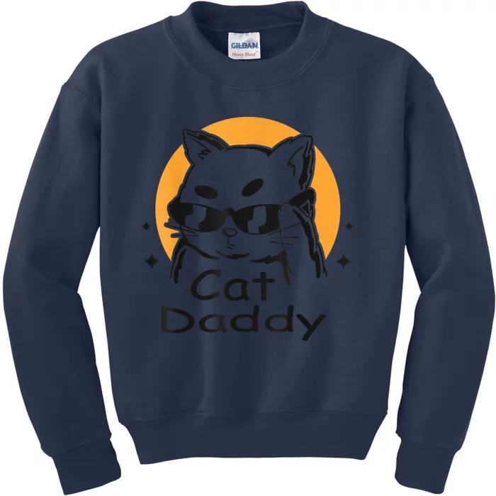 Cat Daddy Vintage Eighties Style Cat Retro Distressed Kids Sweatshirt