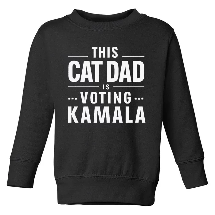 Cat Dad Voting For Kamala President Harris 2024 Vote Blue Toddler Sweatshirt