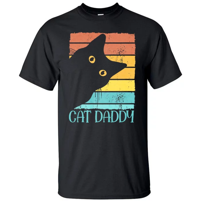 Cat Daddy Vintage Eighties Style Cat Dad Gift Fathers Day Tall T-Shirt