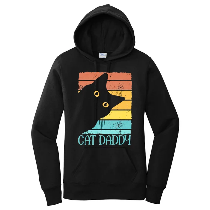 Cat Daddy Vintage Eighties Style Cat Dad Gift Fathers Day Women's Pullover Hoodie