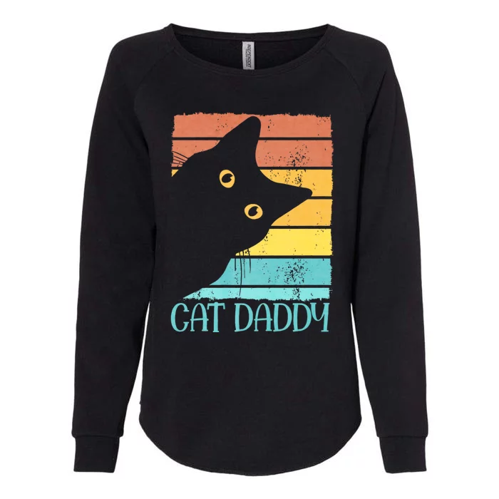 Cat Daddy Vintage Eighties Style Cat Dad Gift Fathers Day Womens California Wash Sweatshirt