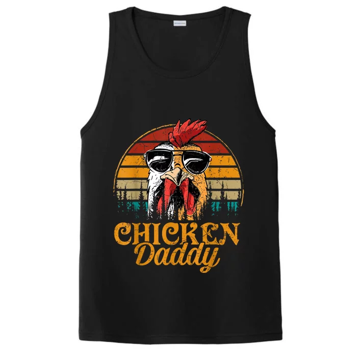 Chicken Daddy Vintage Poultry Farmer Funny Fathers Day Performance Tank