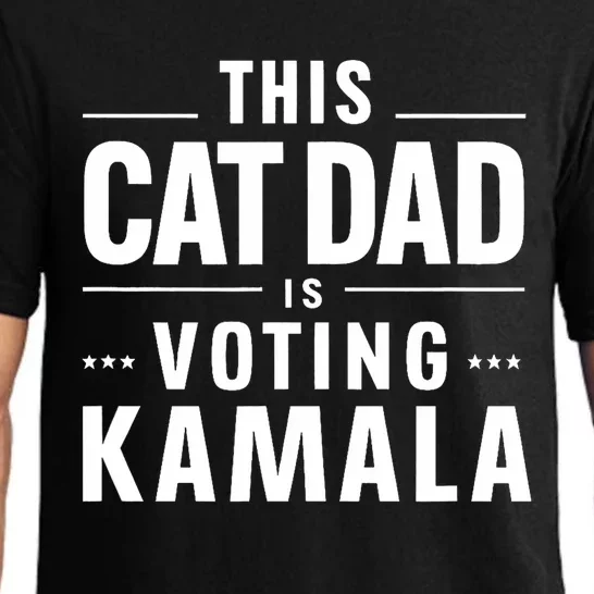 Cat Dad Voting For Kamala President Harris 2024 Vote Blue Pajama Set