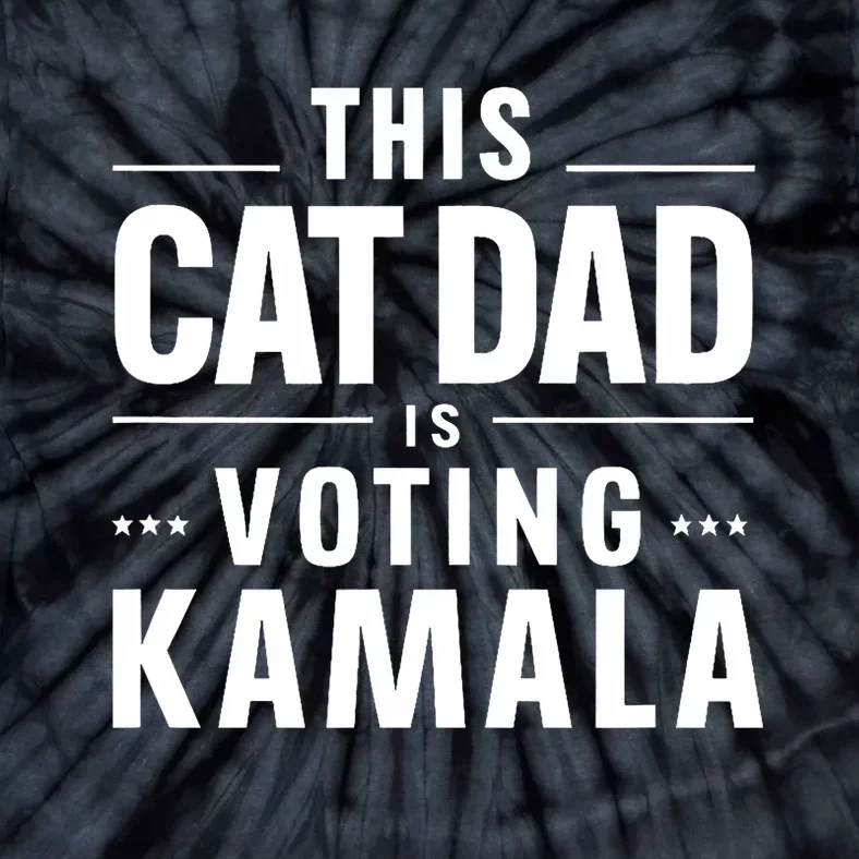 Cat Dad Voting For Kamala President Harris 2024 Vote Blue Tie-Dye T-Shirt