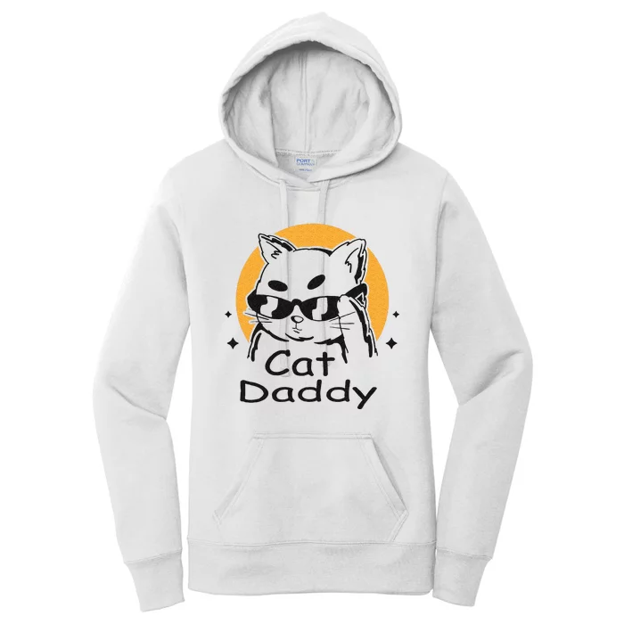 Cat Daddy Vintage Eighties Style Cat Retro Distressed Women's Pullover Hoodie