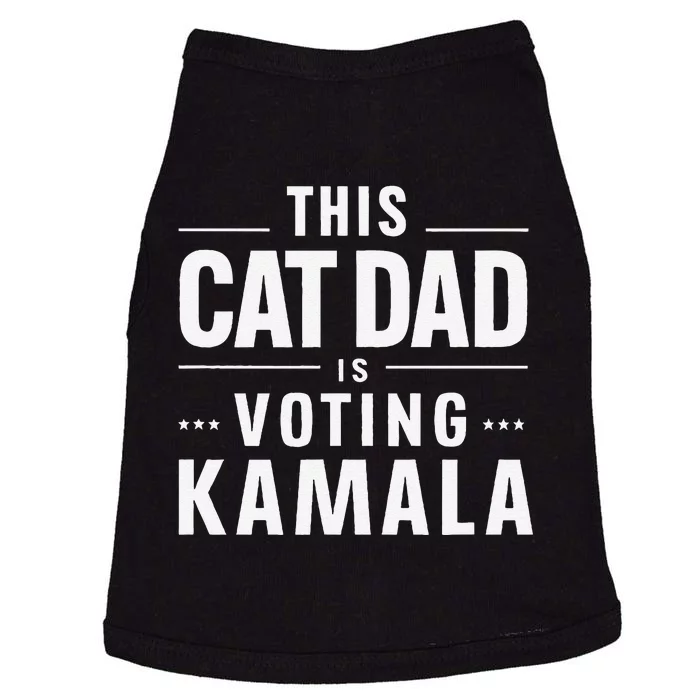 Cat Dad Voting For Kamala President Harris 2024 Vote Blue Gift Doggie Tank