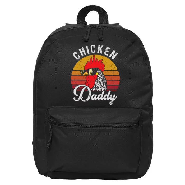 Chicken Daddy Vintage Style Chicken Dad Poultry Funny Farmer 16 in Basic Backpack