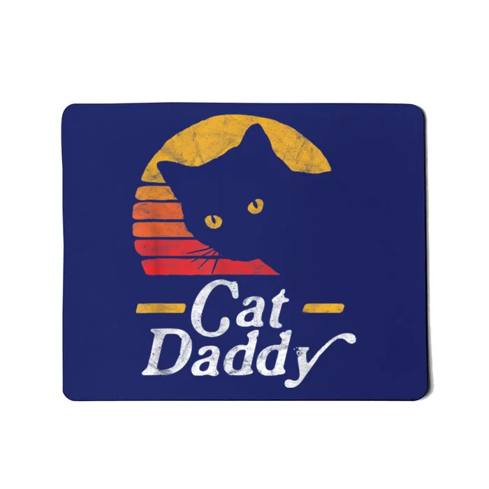 Cat Daddy Vintage Eighties Style Cat Retro Distressed Mousepad