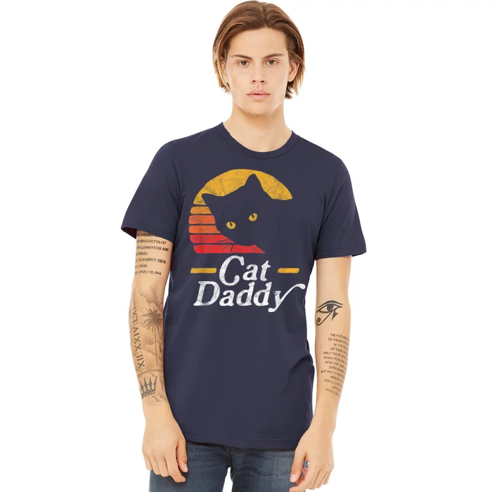 Cat Daddy Vintage Eighties Style Cat Retro Distressed Premium T-Shirt