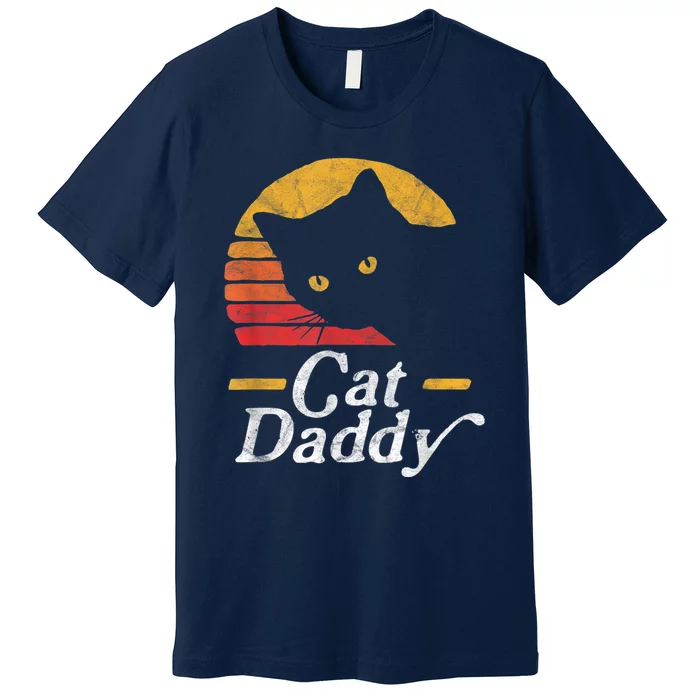 Cat Daddy Vintage Eighties Style Cat Retro Distressed Premium T-Shirt