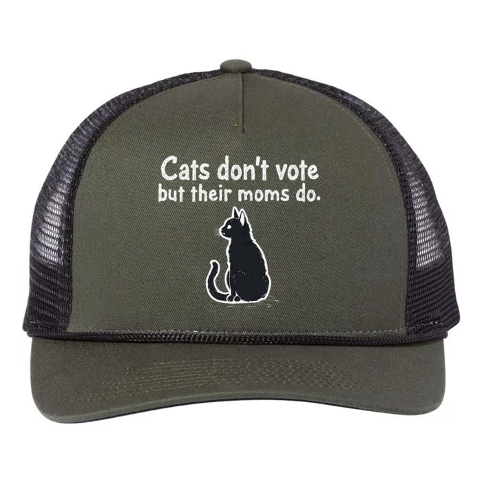 Cats DonT Vote But Their Moms Do President 2024 Election Retro Rope Trucker Hat Cap