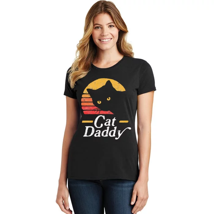 Cat Daddy Vintage Eighties Style Cat Retro Distressed Women's T-Shirt